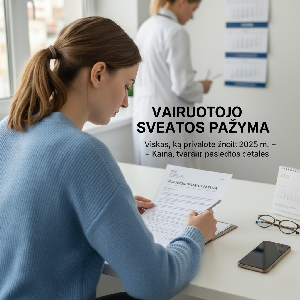 Vairuotojo sveikatos pažyma: Viskas, ką privalote žinoti 2025 m. – Kaina, tvarka ir paslėptos detalės