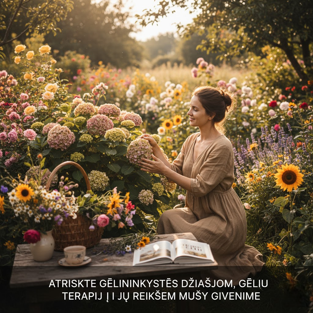 Tarp Gėlių: Atraskite Gėlininkystės Džiaugsmą, Gėlių Terapiją ir Jų Reikšmę Mūsų Gyvenime