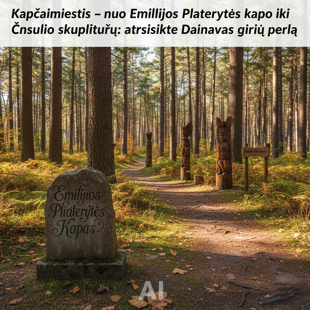 Kapčiamiestis – nuo Emilijos Pliaterytės kapo iki Česnulio skulptūrų: atraskite Dainavos girių perlą