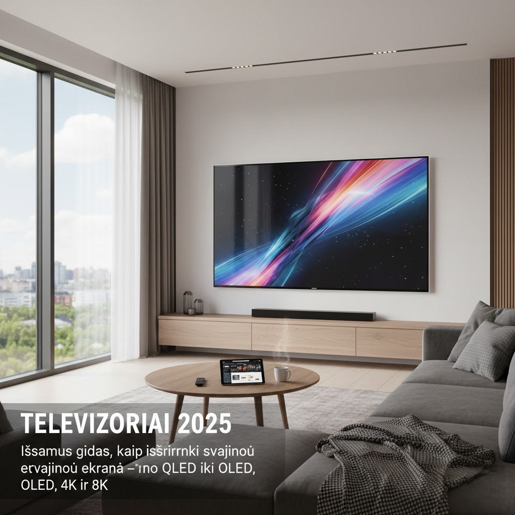 Televizoriai 2025: Išsamus gidas, kaip išsirinkti svajonių ekraną – nuo QLED iki OLED, 4K ir 8K