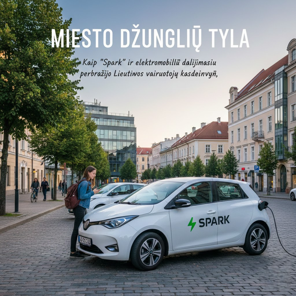 Miesto džiunglių tyla: Kaip „Spark“ ir elektromobilių dalijimasis perbraižo Lietuvos vairuotojų kasdienybę