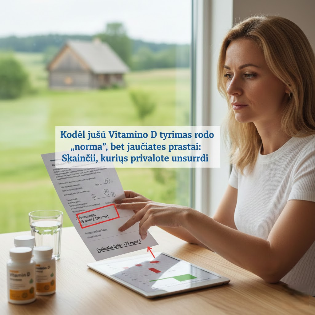 Kodėl jūsų Vitamino D tyrimas rodo „normą“, bet jaučiatės prastai: Skaičiai, kuriuos privalote suprasti