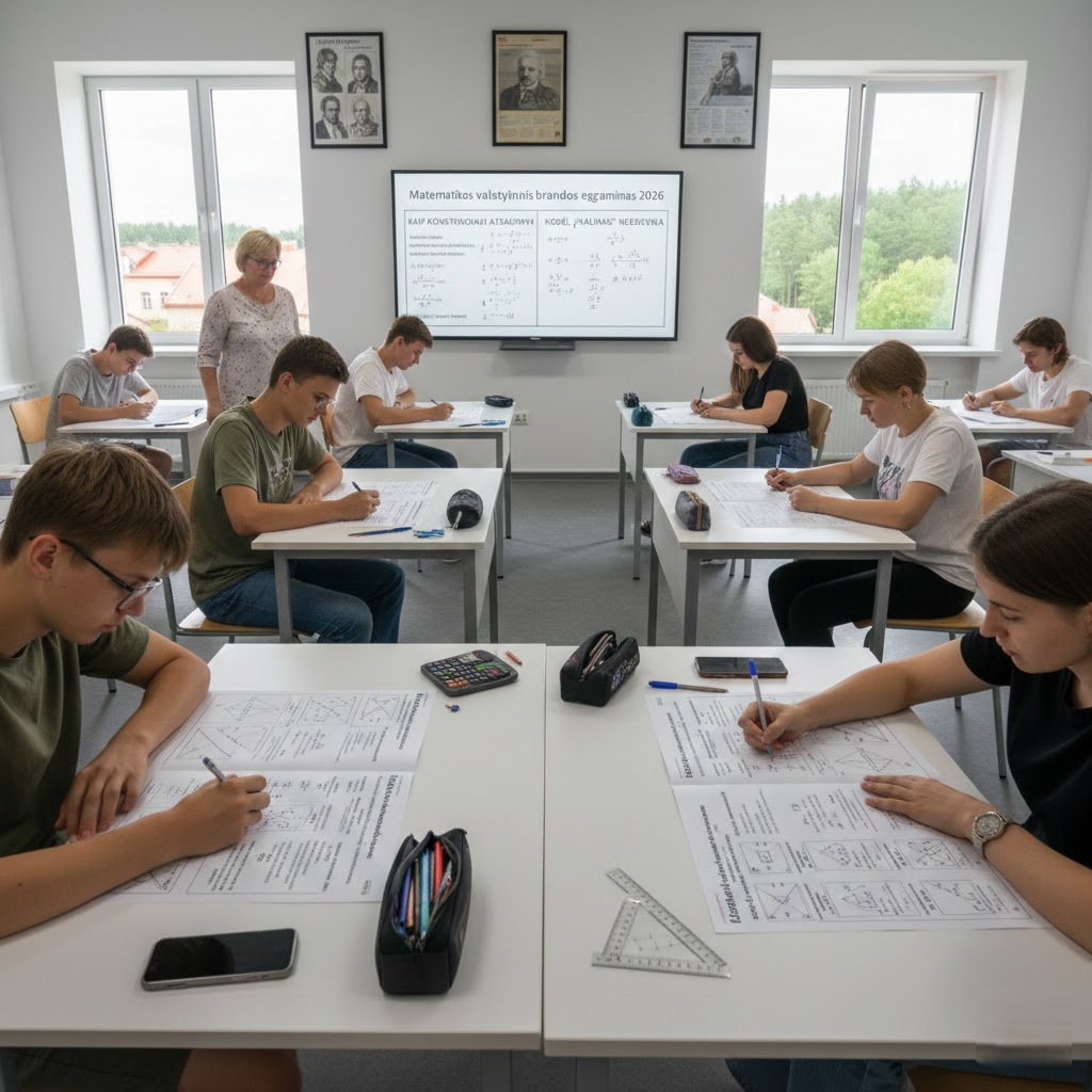 Matematikos valstybinis brandos egzaminas 2026: Kaip konstruojami atsakymai ir kodėl „kalimas“ nebeveikia