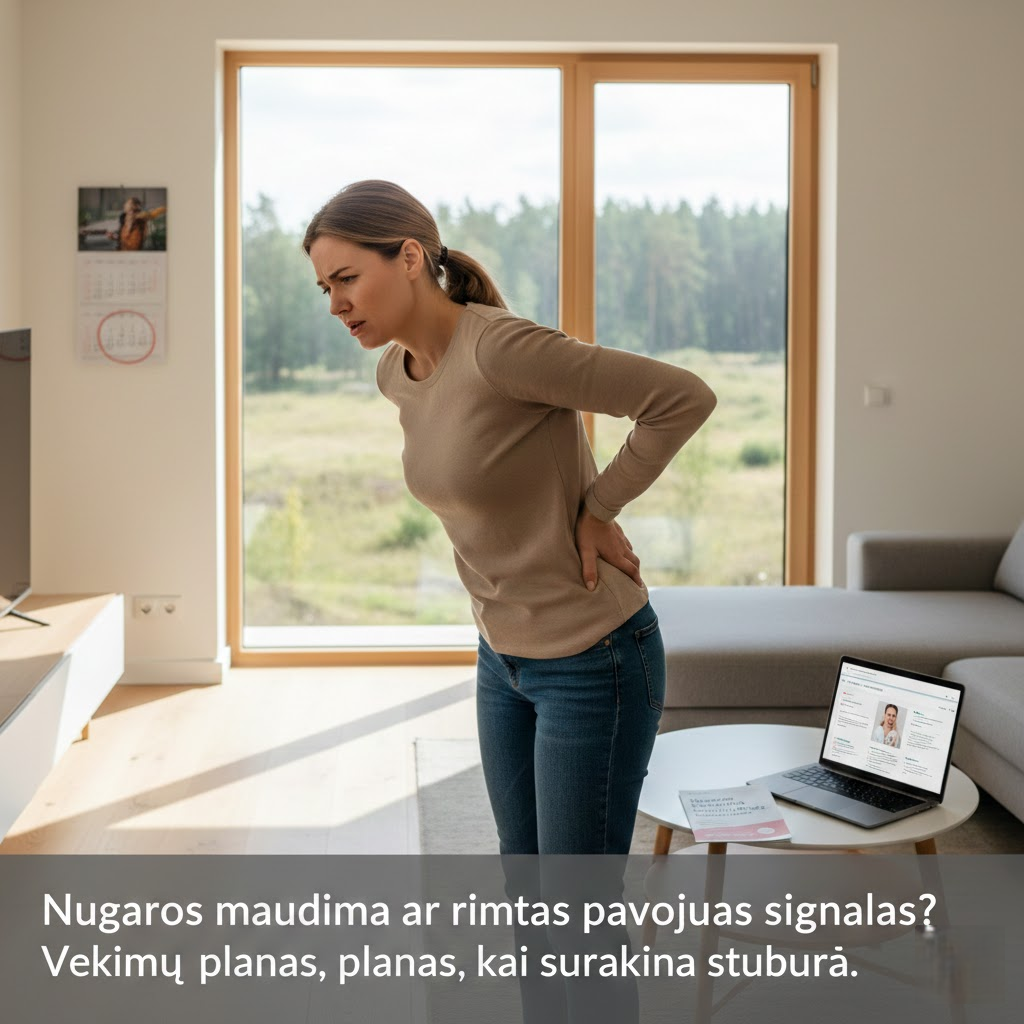 Nugaros maudimas ar rimtas pavojaus signalas? Veiksmų planas, kai surakina stuburą