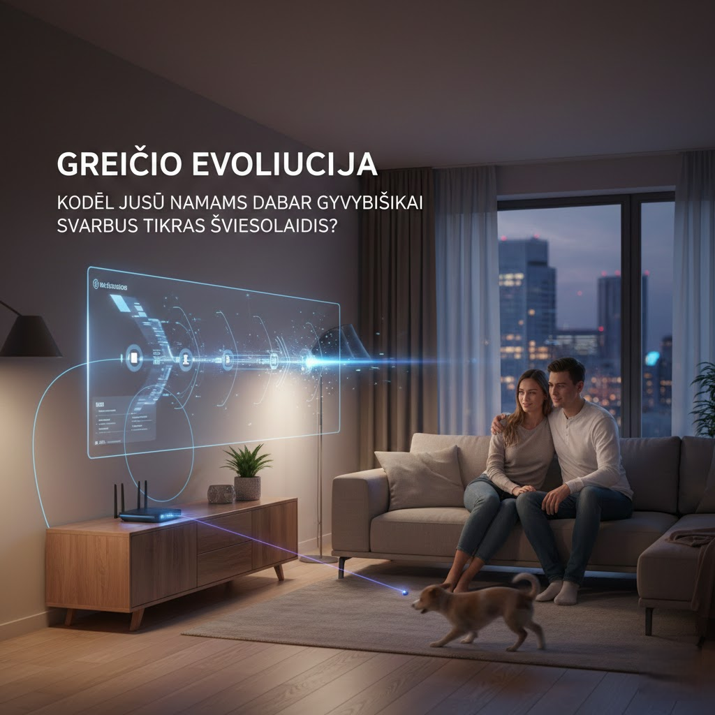 Greičio evoliucija: Kodėl jūsų namams dabar gyvybiškai svarbus tikras šviesolaidis?