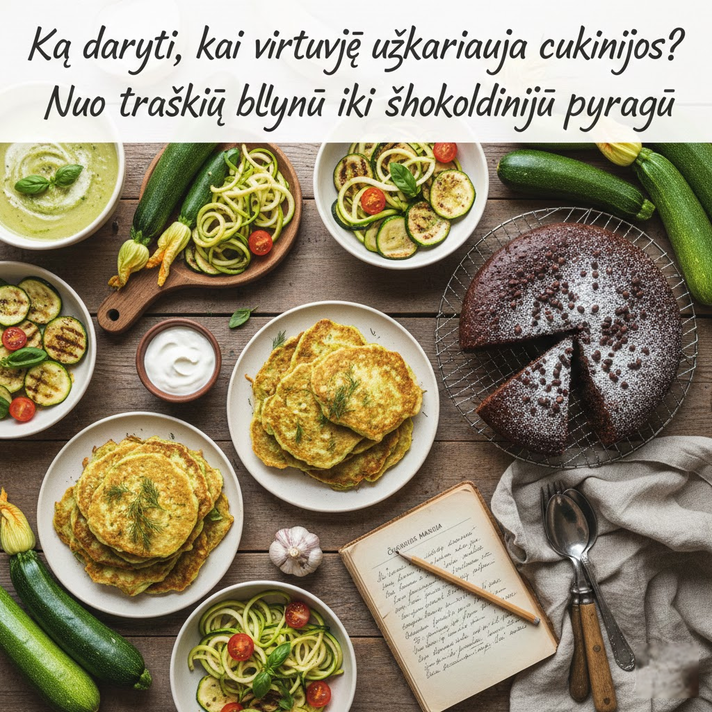 Ką daryti, kai virtuvę užkariauja cukinijos? Nuo traškių blynų iki šokoladinių pyragų