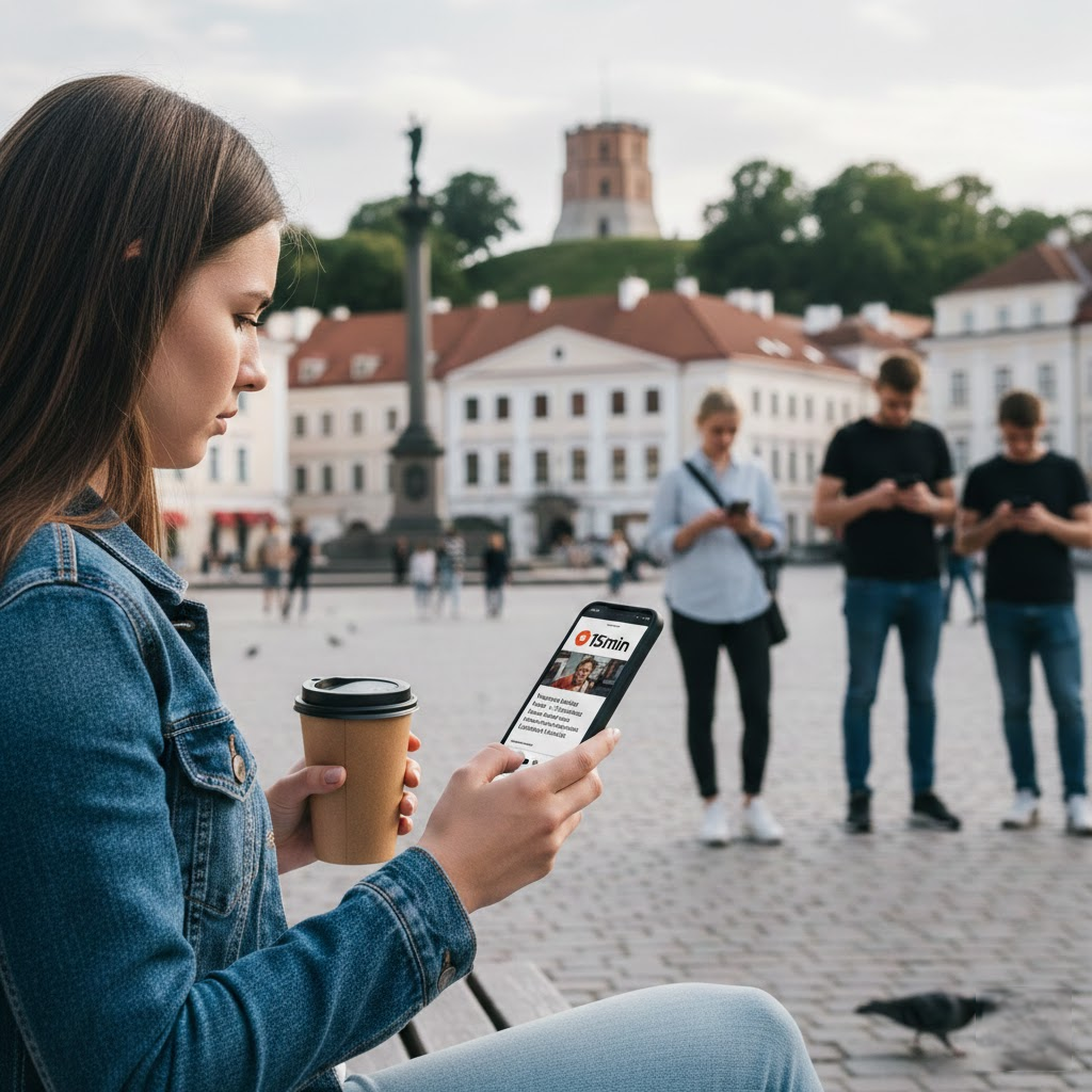 Naujienų pulsas kišenėje: Kaip „15min“ formato aktualijos suformavo šiuolaikinį Lietuvos informacinį lauką