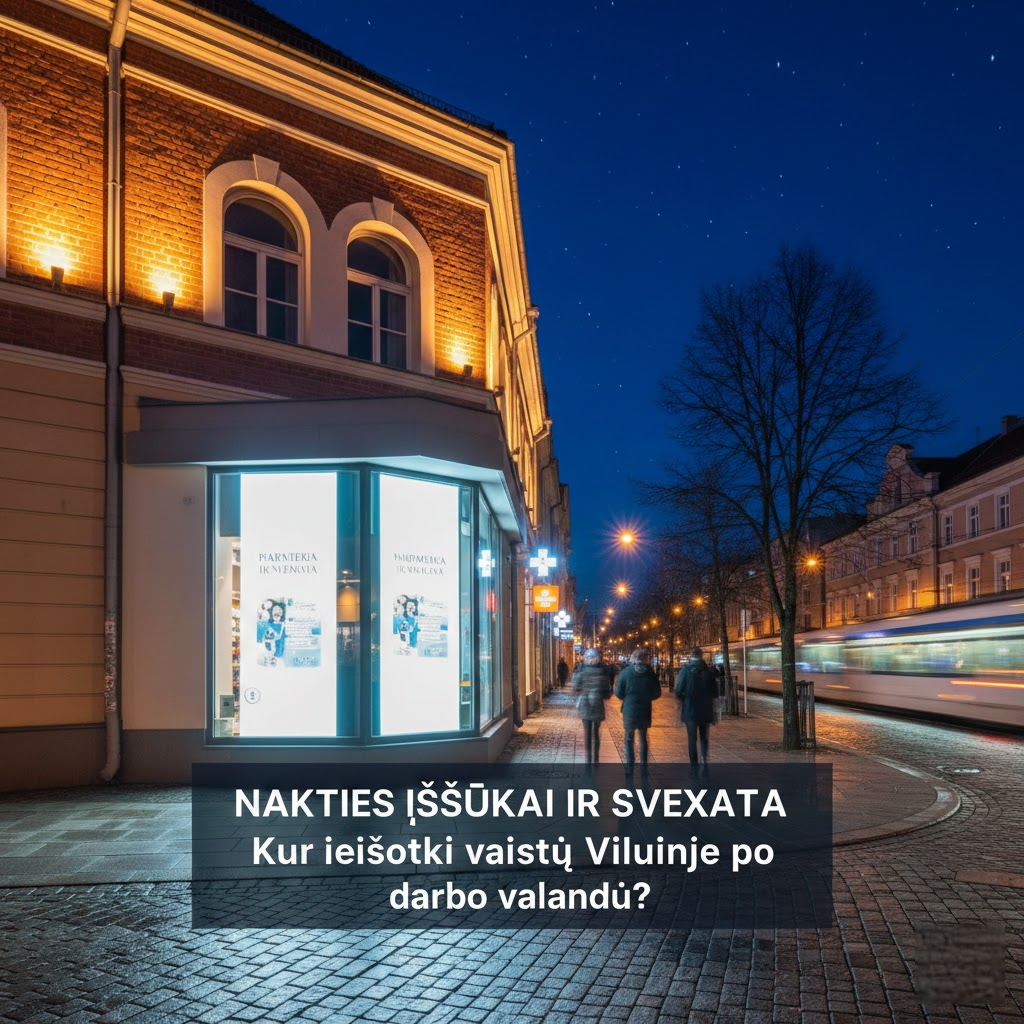 Nakties iššūkiai ir sveikata: Kur ieškoti vaistų Vilniuje po darbo valandų?
