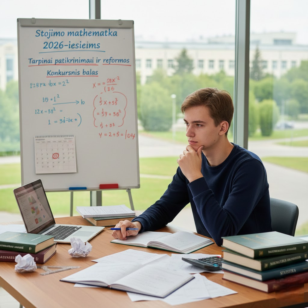 Stojimo matematika 2026-iesiems: Kaip naujieji tarpiniai patikrinimai ir reformos keičia jūsų konkursinį balą?