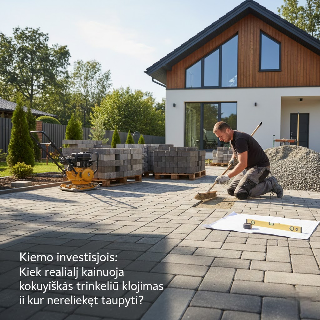 Kiemo investicijos: Kiek realiai kainuoja kokybiškas trinkelių klojimas ir kur nereikėtų taupyti?