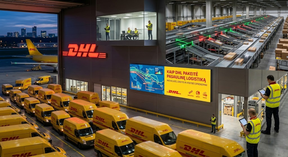 Kaip DHL pakeitė pasaulinę logistiką: Inovacijos, greitis ir ateities sprendimai